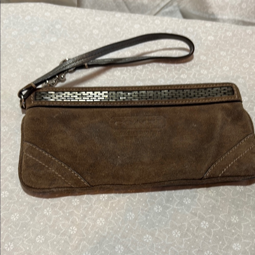 Coach Suede Wristlet